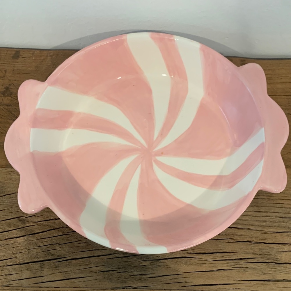 Pink Swirl Ceramic Serving Bowl - Home Holiday